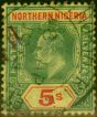 Old Postage Stamp Northern Nigeria 1911 5s Green & Red-Yellow SG38 Fine Used