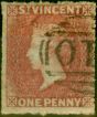 Collectible Postage Stamp from St Vincent 1861 Rose-Red SG1 Fine Used Stamp