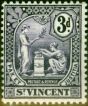 Old Postage Stamp from St Vincent 1907 3d Violet SG98 Fine Mtd Mint