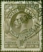 Old Postage Stamp Swaziland 1933 10s Sepia SG20 Fine Used (2)