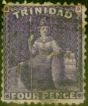 Collectible Postage Stamp from Trinidad 1863 4d Bright Violet SG70 Good Used Stamp