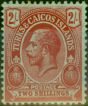 Rare Postage Stamp Turks & Caicos Islands 1913 2s Red-Blue Green SG138 Fine MM