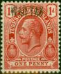Rare Postage Stamp Turks & Caicos Islands 1917 War Tax 1d Red SG143i 'Opt Double' Fine MNH