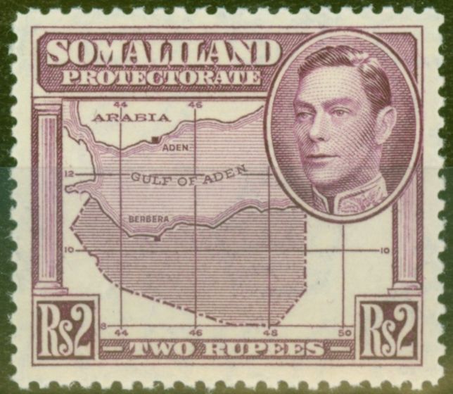 Rare Postage Stamp from Somaliland 1938 2R Purple SG102 Fine MNH