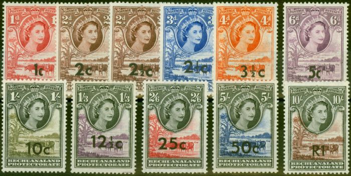 Collectible Postage Stamp from Bechuanaland 1961 Set of 11 SG157-167b V.F MNH & VLMM