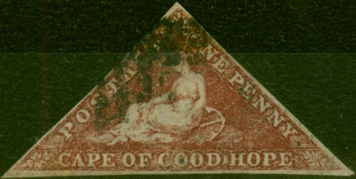 Valuable Postage Stamp Cape of Good Hope 1864 1d Deep Carmine-Red SG18 Fine Used
