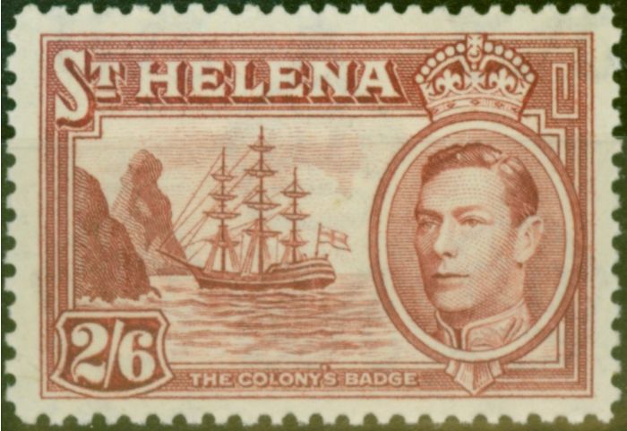 Valuable Postage Stamp from St Helena 1938 2s6d Maroon SG138 Fine MNH