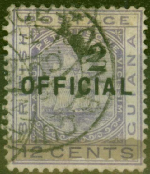 Valuable Postage Stamp from British Guiana 1881 2 on 12c Pale Violet SG155 Type 23 Fine Used