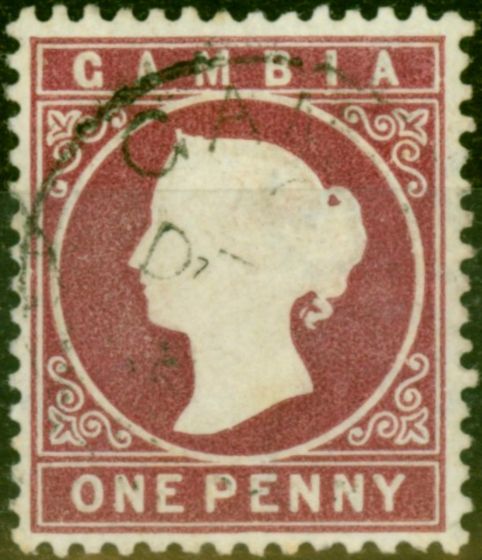 Valuable Postage Stamp from Gambia 1880 1d Maroon SG12b Fine Used