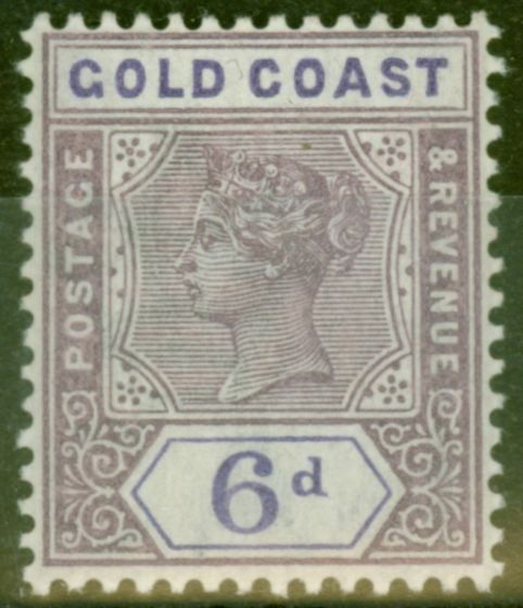 Collectible Postage Stamp from Gold Coast 1898 6d Dull Mauve & Violet SG30 V.F Very Lightly Mtd Mint