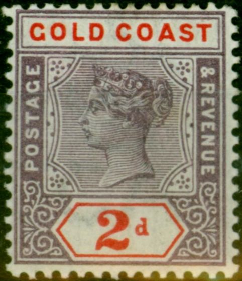 Collectible Postage Stamp Gold Coast 1902 2d Dull Mauve & Orange-Red SG27b Fine LMM
