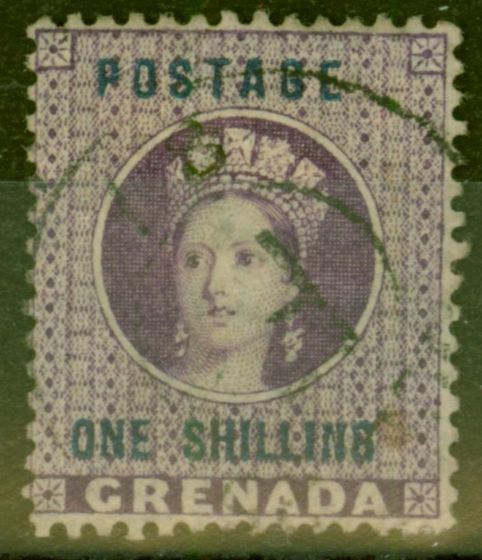 Old Postage Stamp from Grenada 1875 1s Dp Mauve SG13 Fine Used