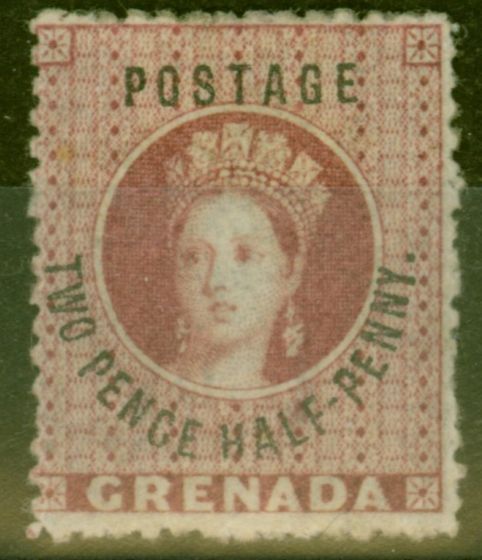 Old Postage Stamp from Grenada 1881 2 1/2d Rose-Lake SG24 Fine Mtd Mint