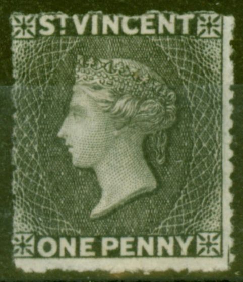 Valuable Postage Stamp from St Vincent 1872 1d Black SG18 Wmk Sideways Fine Unused.