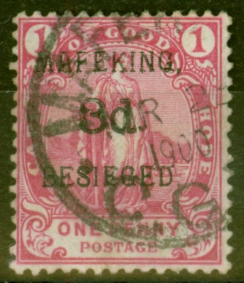 Old Postage Stamp from Mafeking 1900 3d on 1d Carmine SG3 Fine Used