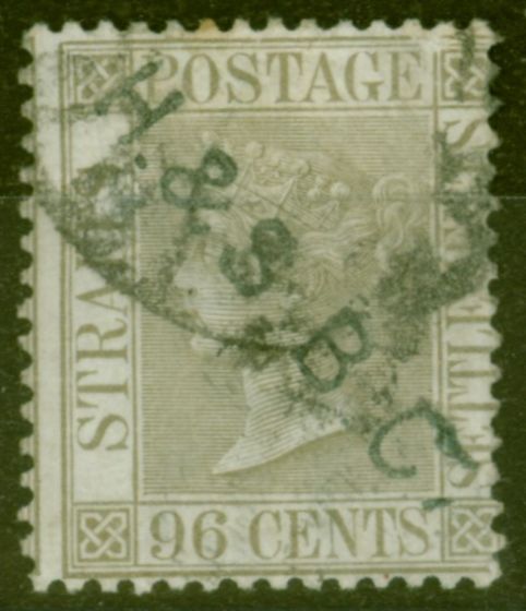 Collectible Postage Stamp from Straits Settlements 1867 96c Grey SG19 Good Used