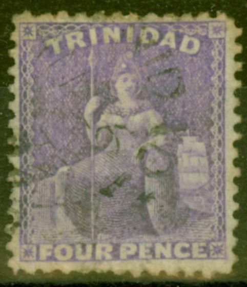 Valuable Postage Stamp from Trinidad 1863 4d Pale Mauve SG70a Fine Used