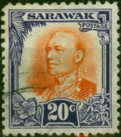 Sarawak 1932 20c Red-Orange & Violet SG101 Good Used . King George V (1910-1936) Used Stamps