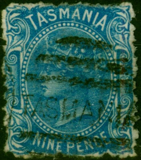 Tasmania 1871 9d Blue SG148 Good Used . Queen Victoria (1840-1901) Used Stamps