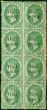 Collectible Postage Stamp St Lucia 1863 1/2d on (6d) Emerald Green SG9x Wmk Reversed Superb MNH & LMM Block of 8 Rare Multiple