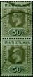 Straits Settlements 1921 50c on Emerald SG209b Fine Used . King George V (1910-1936) Used Stamps