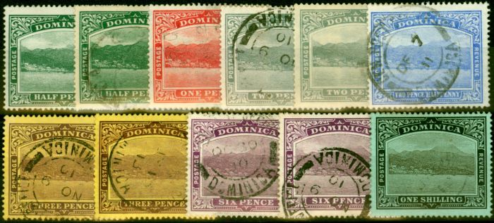 Collectible Postage Stamp from Dominica 1906-20 Set of 11 to 1s SG47a-53 Fine Used