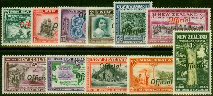 Valuable Postage Stamp New Zealand 1940 Set of 11 SG0141 -0151 Fine MM