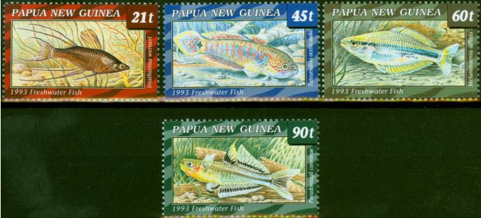 Collectible Postage Stamp Papua New Guinea 1993 Freshwater Fish Set of 4 SG691-694 V.F MNH