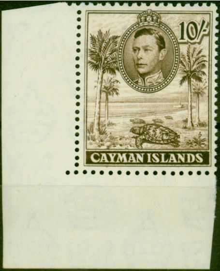 Old Postage Stamp Cayman Islands 1938 10s Chocolate SG126 Superb MNH