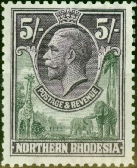 Valuable Postage Stamp from Northern Rhodesia 1925 5s Slate-Grey & Violet SG14 Fine Lightly Mtd Mint