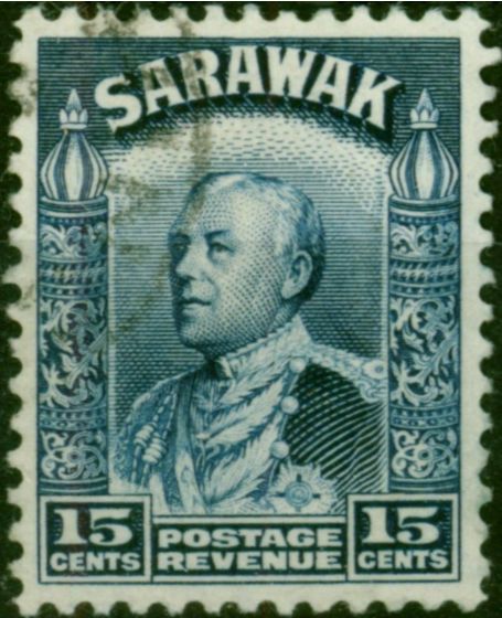 Sarawak 1941 15c Blue SG115a Fine Used. King George VI (1936-1952) Used Stamps