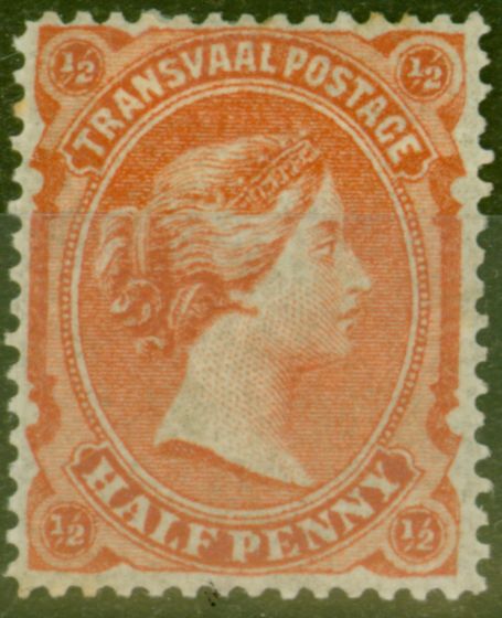 Old Postage Stamp from Transvaal 1880 1/2d Vermilion SG133 Fine & Fresh Mtd Mint
