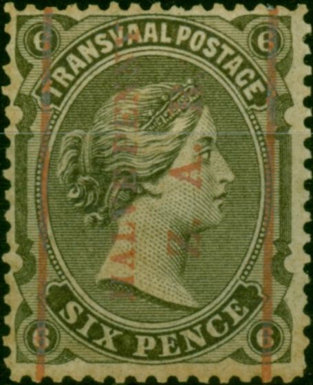 Old Postage Stamp Transvaal 1885 1/2d on 6d Black-Brown SG190 Fine MM