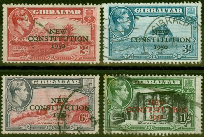 Valuable Postage Stamp from Gibraltar 1950 Set of 4 SG140-143 Fine Used