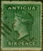 Valuable Postage Stamp Antigua 1863 6d Dark Green SG9 Fine Used Stamp