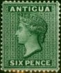 Old Postage Stamp Antigua 1872 6d Blue-Green SG18 Fine & Fresh MM Scarce