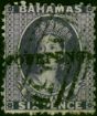 Bahamas 1883 4d on 6d Deep Violet SG45 Fine Used . Queen Victoria (1840-1901) Used Stamps