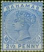 Old Postage Stamp from Bahamas 1884 2 1/2d Ultramarine SG52 Fine & Fresh LMM