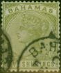 Old Postage Stamp Bahamas 1884 5s Sage-Green SG56 Fine Used