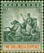 Rare Postage Stamp from Barbados 1892 2s6d Blue-Black & Orange SG114 Fine Mtd Mint Stamp