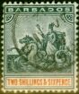 Rare Postage Stamp from Barbados 1892 2s6d Blue-Black & Orange SG114 Fine Used