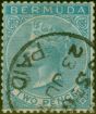 Valuable Postage Stamp from Bermuda 1866 2d Dull Blue SG3 Good Used