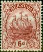 Valuable Postage Stamp from Bermuda 1924 6d Pale Claret SG50a Fine Very Lightly Mtd Mint