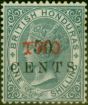 Old Postage Stamp from British Honduras 1888 Two on 50c Grey SG35 Good Lightly Mtd Mint