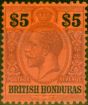 Valuable Postage Stamp from British Honduras 1913 $5 Purple & Black-Red SG110 Fine Mtd Mint