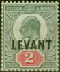 Rare Postage Stamp British Levant 1905 2d Grey-Green & Carmine-Red SGL4 Very Fine MNH