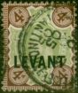 Old Postage Stamp British Levant 1905 4d Green & Chocolate-Brown SGL7a Good Used