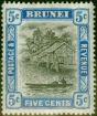 Valuable Postage Stamp from Brunei 1907 5c Grey-Black & Blue SG27 Fine Mtd Mint