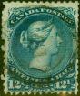 Rare Postage Stamp from Canada 1868 12 1/2c Bright Blue SG51 Good Used