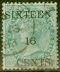Collectible Postage Stamp from Ceylon 1882 16c on 24c Green SG142 Fine Used